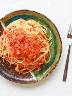 たっぷり野菜とベーコンのトマトパスタ。-レシピのメイン写真