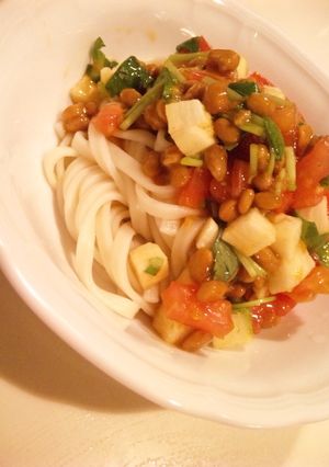 冷たいピリ辛納豆ぶっかけうどん-レシピのメイン写真