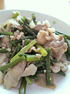 豚肉とニンニクの芽の塩だれ炒め-レシピのメイン写真