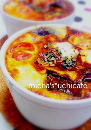 ★茄子とチキンのココット キッシュ風★-レシピのメイン写真
