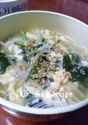 わかめスープdeにゅうめん♪幼児にも-レシピのメイン写真