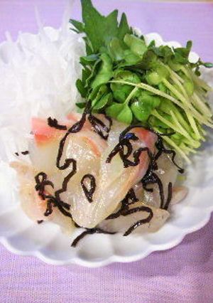 真鯛お刺身 塩昆布まぜまぜ-レシピのメイン写真