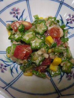 オクラとトマトのごまあえ-レシピのメイン写真