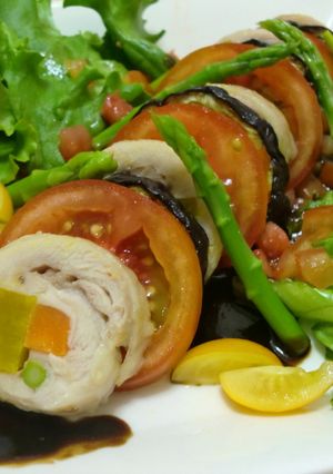 夏野菜たっぷり＊鶏ロール-レシピのメイン写真