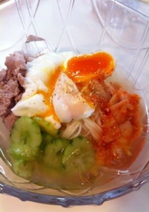 簡単!冷たい冷麺☆そうめん★自家製スープ-レシピのメイン写真