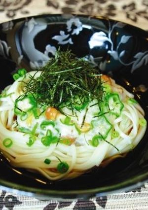 体調不良に♪なめことオクラのとろろうどん-レシピのメイン写真