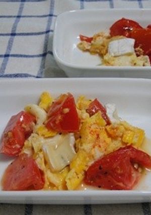 カマンベールチーズのトマト卵炒め-レシピのメイン写真
