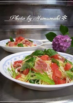 夏オススメ!お酢でサッパリ☆冷製パスタ♪-レシピのメイン写真