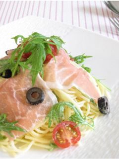 生ハムとプチトマトの冷製パスタ-レシピのメイン写真