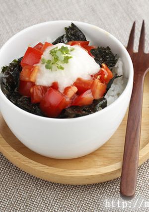 ダイエット効果あり！？海苔トマト丼-レシピのメイン写真