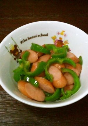 【お弁当】ピーマンとウインナのポン酢炒め-レシピのメイン写真