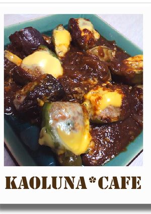 シチューのルーで茄子とピーマンの挽肉詰め-レシピのメイン写真