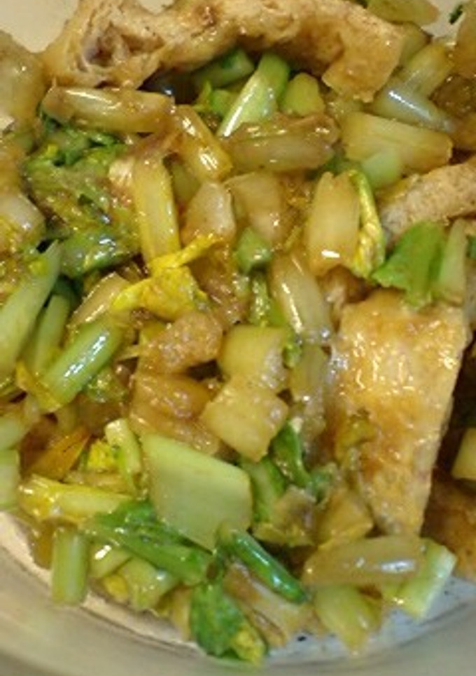 納豆のタレでカブの葉と油揚げのゴマ油炒め-レシピのメイン写真