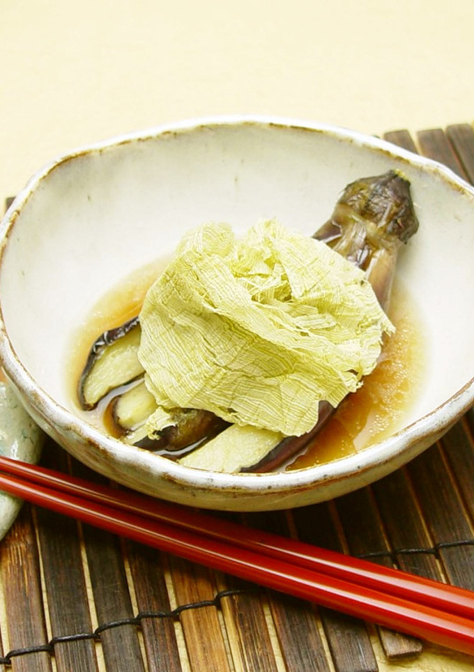 冷やし揚げなすのとろろ昆布のせ-レシピのメイン写真
