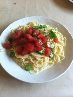 簡単☆ オクラとトマトの冷製パスタ-レシピのメイン写真