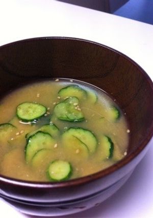 冷汁風♫冷たい胡瓜のお味噌汁☆-レシピのメイン写真