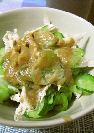 きゅうりと鶏肉のごま酢かけ-レシピのメイン写真