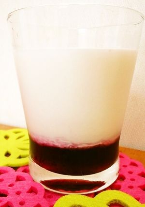 しそジュースで☆綺麗色飲むヨーグルト☆-レシピのメイン写真