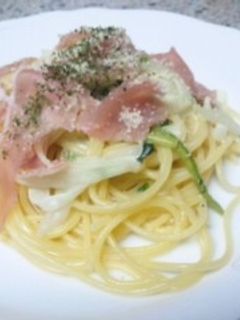 生ハムとほうれん草のクリームパスタ-レシピのメイン写真