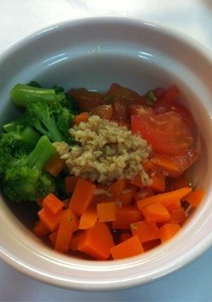 離乳食後期 甘辛そぼろ入りサラダ*-レシピのメイン写真