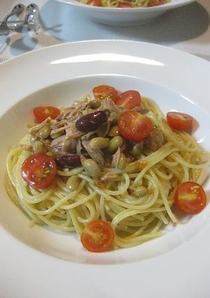 オッサンの冷製パスタ　ツナとトマト-レシピのメイン写真