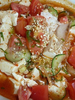 キムチと豆腐で冷たいスープご飯♪-レシピのメイン写真