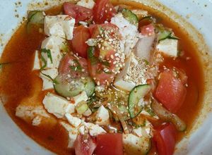 キムチと豆腐で冷たいスープご飯♪-レシピのメイン写真