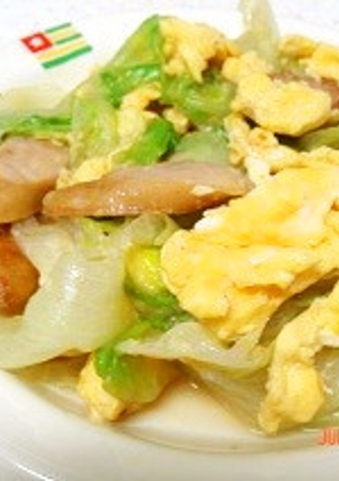 簡単！ウインナーと卵とレタスの中華炒め-レシピのメイン写真