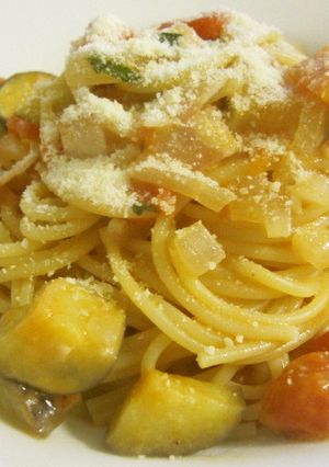 ぴのん家の大葉トマチークリームパスタ-レシピのメイン写真