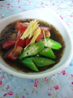 夏野菜でもずく-レシピのメイン写真