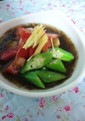 夏野菜でもずく-レシピのメイン写真