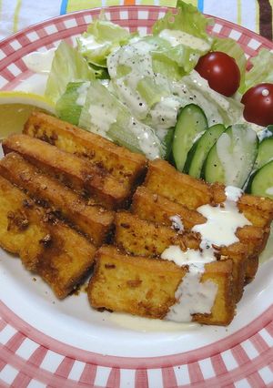 厚揚げ豆腐のガーリックオイルで焼く唐揚げ-レシピのメイン写真