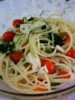 蒸鶏と季節の野菜の冷製パスタ-レシピのメイン写真