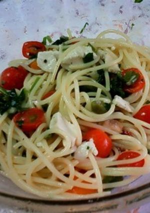 蒸鶏と季節の野菜の冷製パスタ-レシピのメイン写真