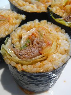 牛肉とキムチの黄金海苔巻き-レシピのメイン写真