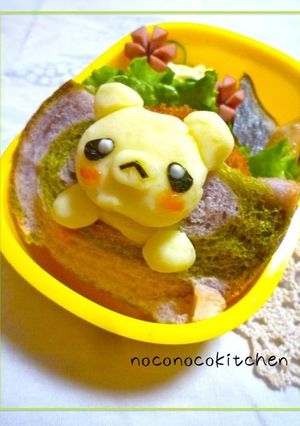 パンからひょっこり♡くまさん♡キャラ弁-レシピのメイン写真