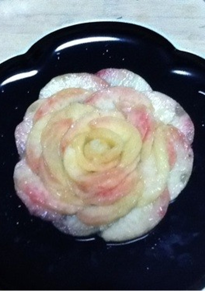 桃一個！冷たく豪華で簡単薔薇の花！切り方-レシピのメイン写真