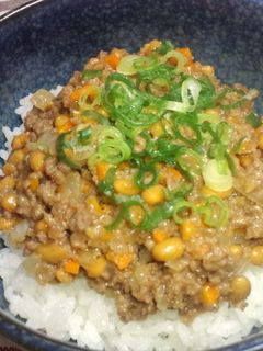 ネバネバでヘルシー☆肉みそ納豆丼-レシピのメイン写真