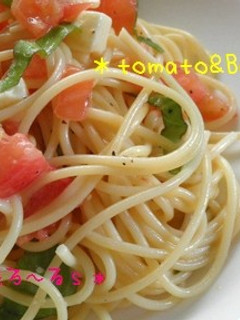 *トマトとチーズの冷製パスタ*-レシピのメイン写真