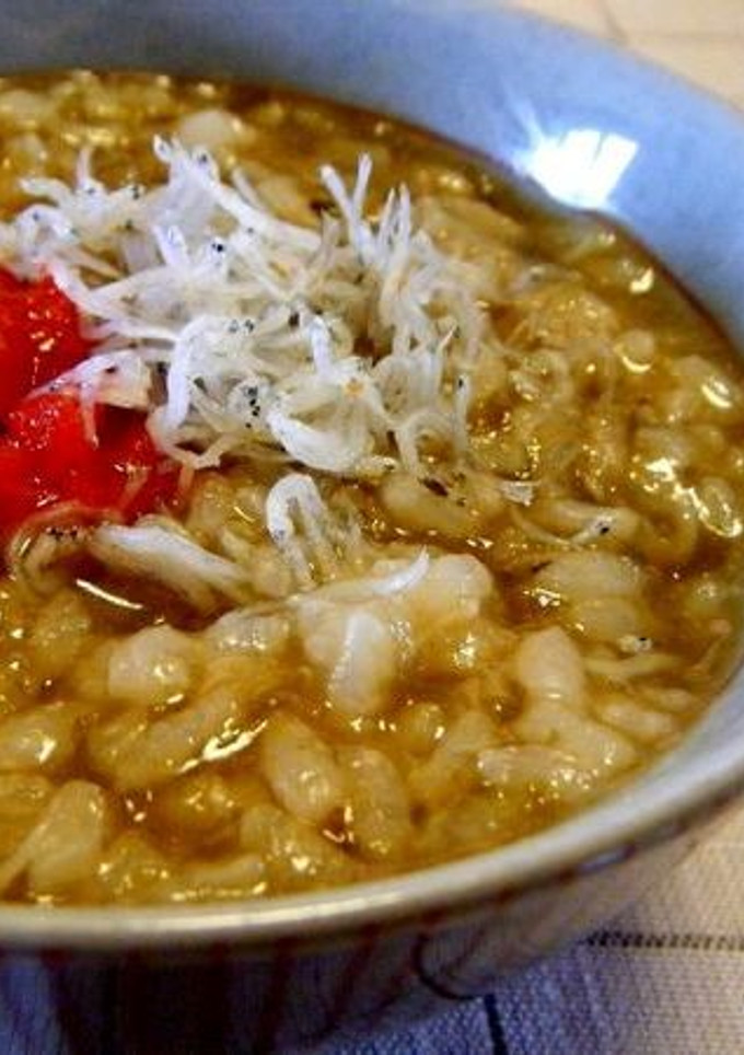梅しらすのせ「ごはんですよ」でおかゆ♪-レシピのメイン写真