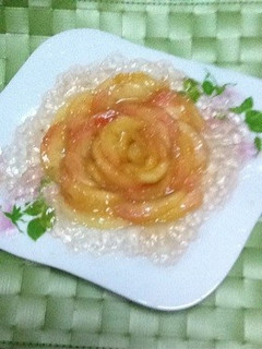 桃一個しかない時の薔薇ゼリー!おもてなし-レシピのメイン写真