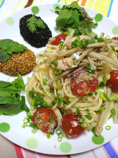 ツナとゴボウのゴマ風味冷製パスタ-レシピのメイン写真