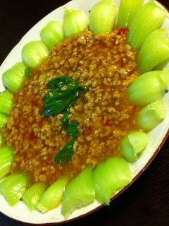 簡単!!絶品!!青梗菜の挽肉あんかけ!-レシピのメイン写真