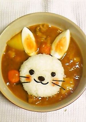 白うさぎのデコカレー-レシピのメイン写真