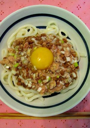 簡単＆超美味しい☆鯖と納豆の混ぜうどん☆-レシピのメイン写真