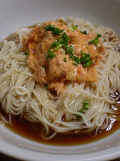 食欲がない時 ツナキムチマヨネーズで素麺-レシピのメイン写真