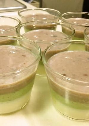 ふるふるの小豆と抹茶の三層ミルクゼリー-レシピのメイン写真