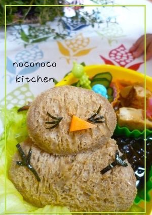 日焼けしちゃった雪だるま*パンキャラ弁*-レシピのメイン写真