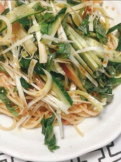 野菜たっぷり!明太子の冷製パスタ-レシピのメイン写真