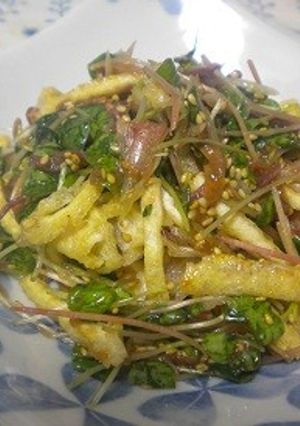 油揚げとそばの新芽の梅風味サラダ-レシピのメイン写真